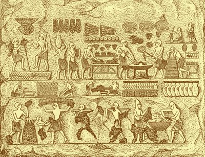 Les anciens Égyptiens faisant du pain - Unknown